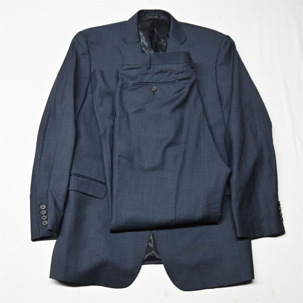 Lauren Ralph Lauren 46L 38x32 Navy Glenn Check Wool Sports Jacket Pants Suit